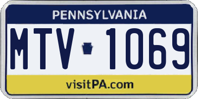 PA license plate MTV1069