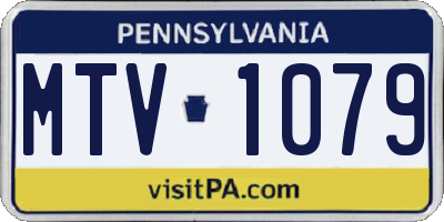 PA license plate MTV1079