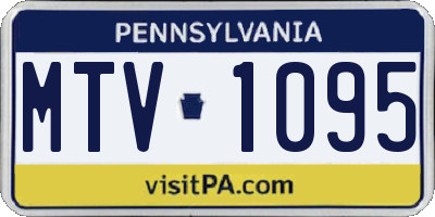 PA license plate MTV1095