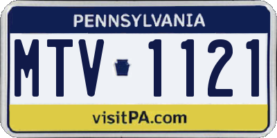 PA license plate MTV1121