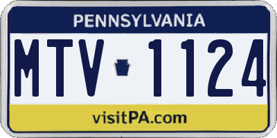 PA license plate MTV1124