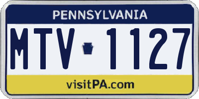 PA license plate MTV1127