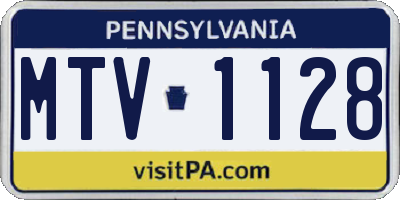 PA license plate MTV1128