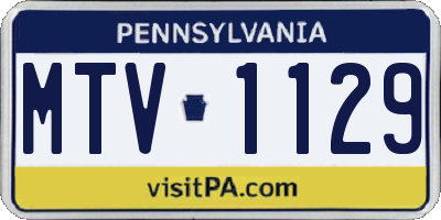 PA license plate MTV1129