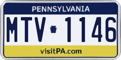 PA license plate MTV1146