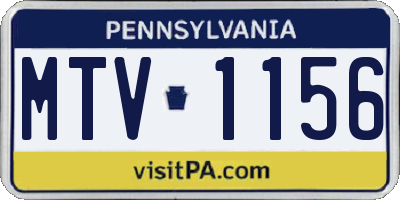 PA license plate MTV1156