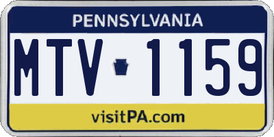 PA license plate MTV1159