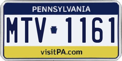 PA license plate MTV1161