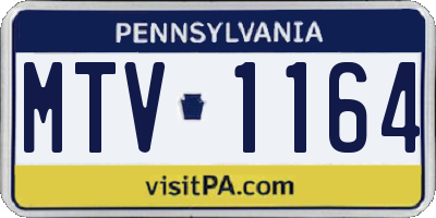 PA license plate MTV1164
