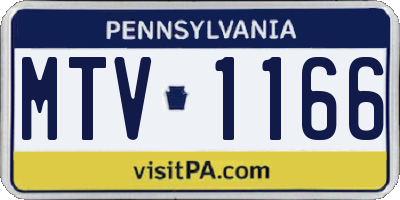 PA license plate MTV1166