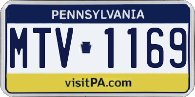 PA license plate MTV1169