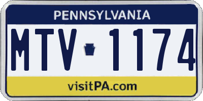 PA license plate MTV1174