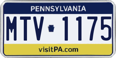 PA license plate MTV1175