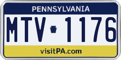 PA license plate MTV1176