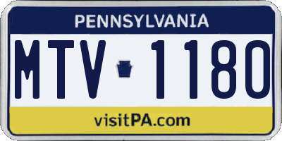 PA license plate MTV1180