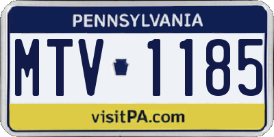 PA license plate MTV1185