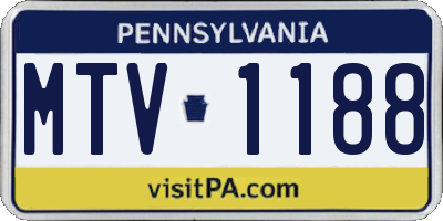 PA license plate MTV1188