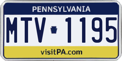 PA license plate MTV1195