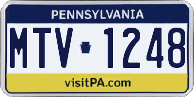 PA license plate MTV1248