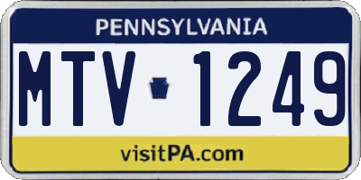 PA license plate MTV1249