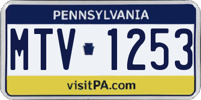 PA license plate MTV1253