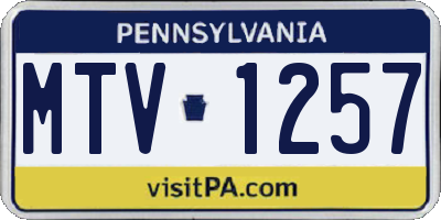 PA license plate MTV1257