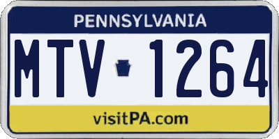 PA license plate MTV1264