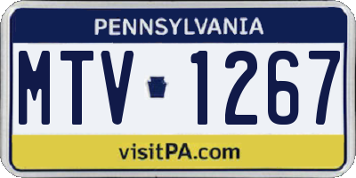 PA license plate MTV1267