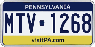 PA license plate MTV1268