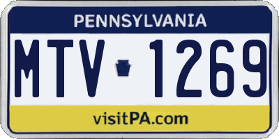 PA license plate MTV1269