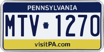 PA license plate MTV1270