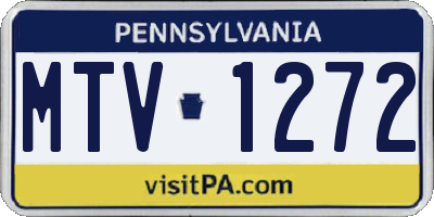 PA license plate MTV1272