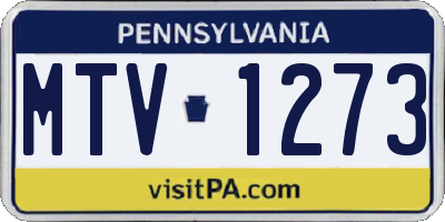PA license plate MTV1273