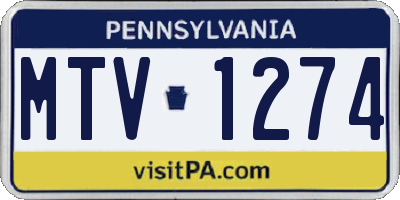 PA license plate MTV1274