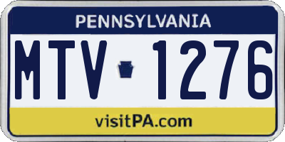 PA license plate MTV1276