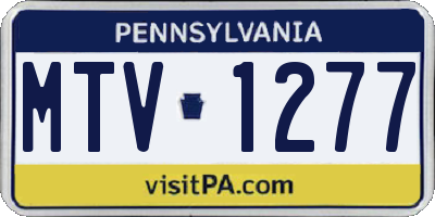 PA license plate MTV1277