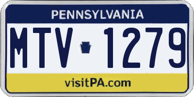 PA license plate MTV1279