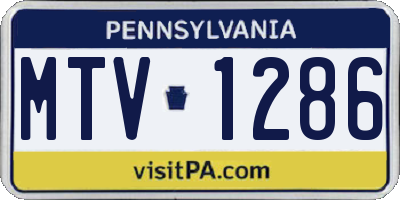 PA license plate MTV1286