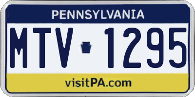 PA license plate MTV1295