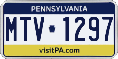 PA license plate MTV1297