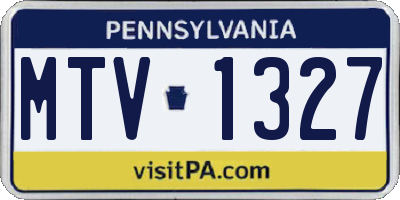 PA license plate MTV1327