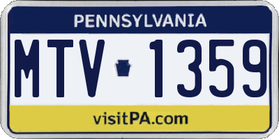 PA license plate MTV1359