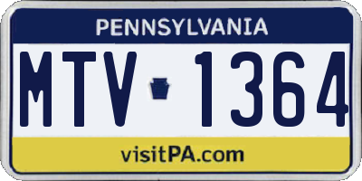 PA license plate MTV1364