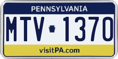 PA license plate MTV1370