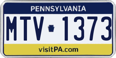 PA license plate MTV1373