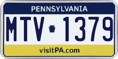 PA license plate MTV1379