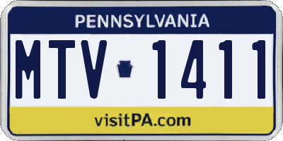 PA license plate MTV1411