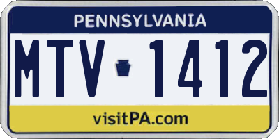 PA license plate MTV1412
