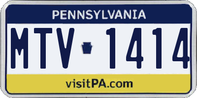 PA license plate MTV1414