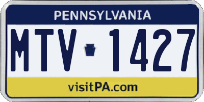 PA license plate MTV1427